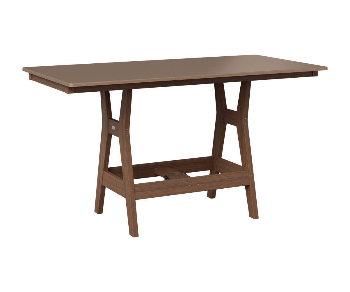 Berlin Gardens Harbor 33" x 66" Rectangular Table in Brazilian Walnut, Hammered Bronze top