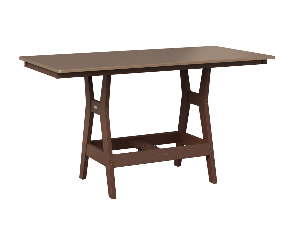 Berlin Gardens Harbor 33" x 66" Rectangular Table in Chocolate Brown, Hammered Bronze top