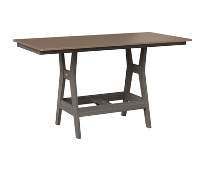 Berlin Gardens Harbor 33" x 66" Rectangular Table in Coastal Gray, Hammered Bronze top