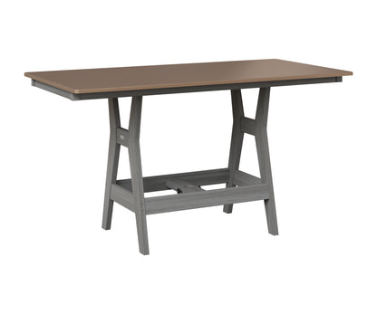 Berlin Gardens Harbor 33" x 66" Rectangular Table in Driftwood Gray, Hammered Bronze top