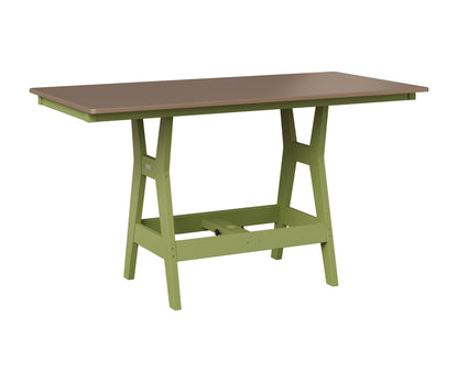Berlin Gardens Harbor 33" x 66" Rectangular Table in Kiwi Green, Hammered Bronze top