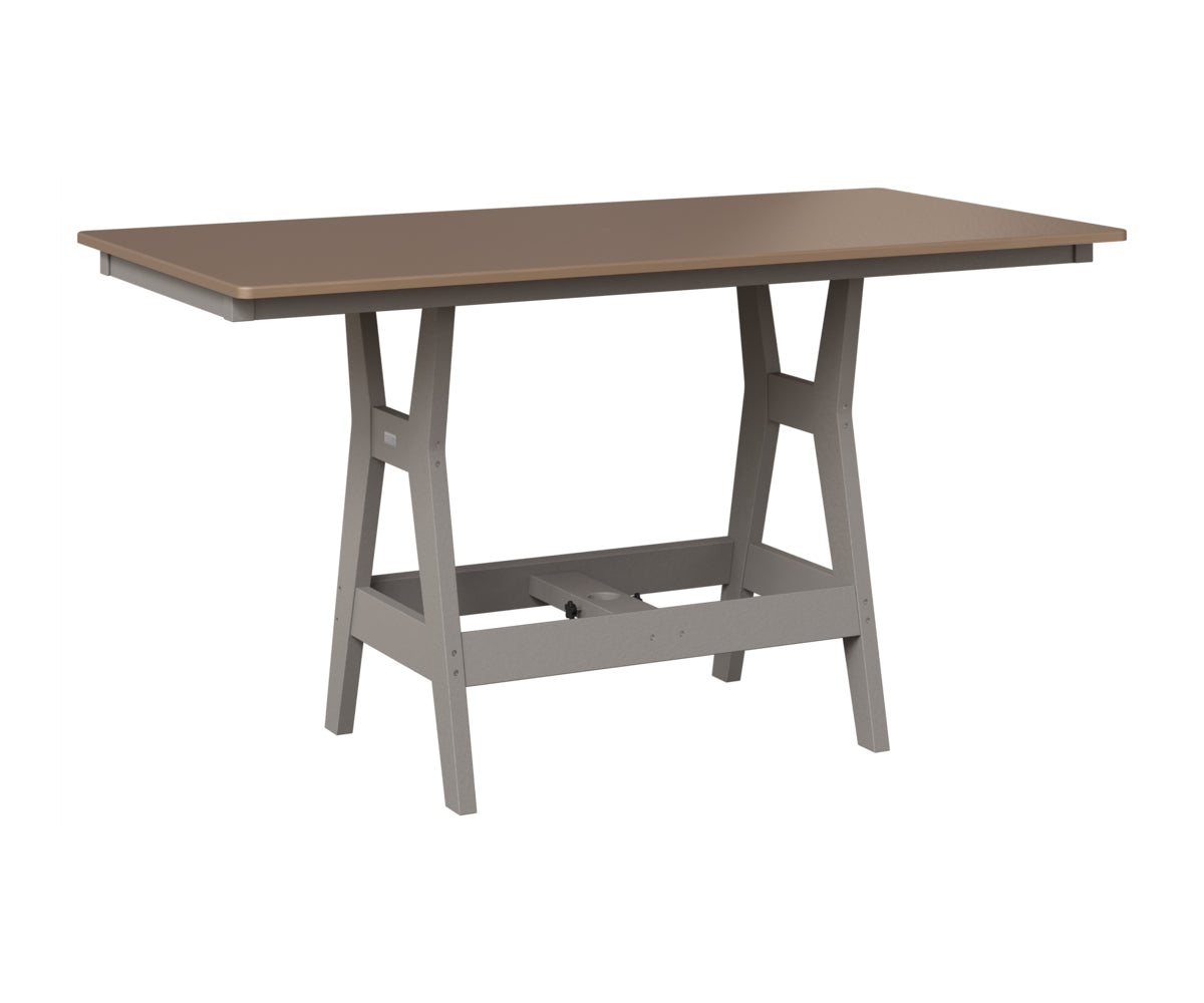 Berlin Gardens Harbor 33" x 66" Rectangular Table in Light Gray, Hammered Bronze top