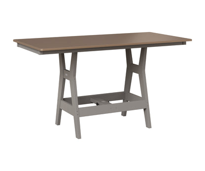Berlin Gardens Harbor 33" x 66" Rectangular Table in Light Gray, Hammered Bronze top