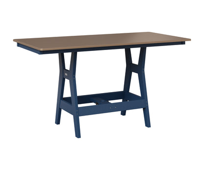 Berlin Gardens Harbor 33" x 66" Rectangular Table in Navy Blue, Hammered Bronze top