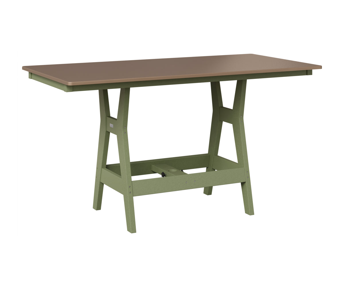 Berlin Gardens Harbor 33" x 66" Rectangular Table in Sage, Hammered Bronze top