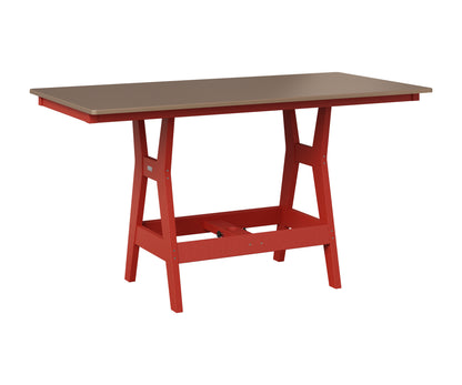 Berlin Gardens Harbor 33" x 66" Rectangular Table in Scarlet Red, Hammered Bronze top