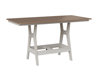Berlin Gardens Harbor 33" x 66" Rectangular Table in Seashell, Hammered Bronze top