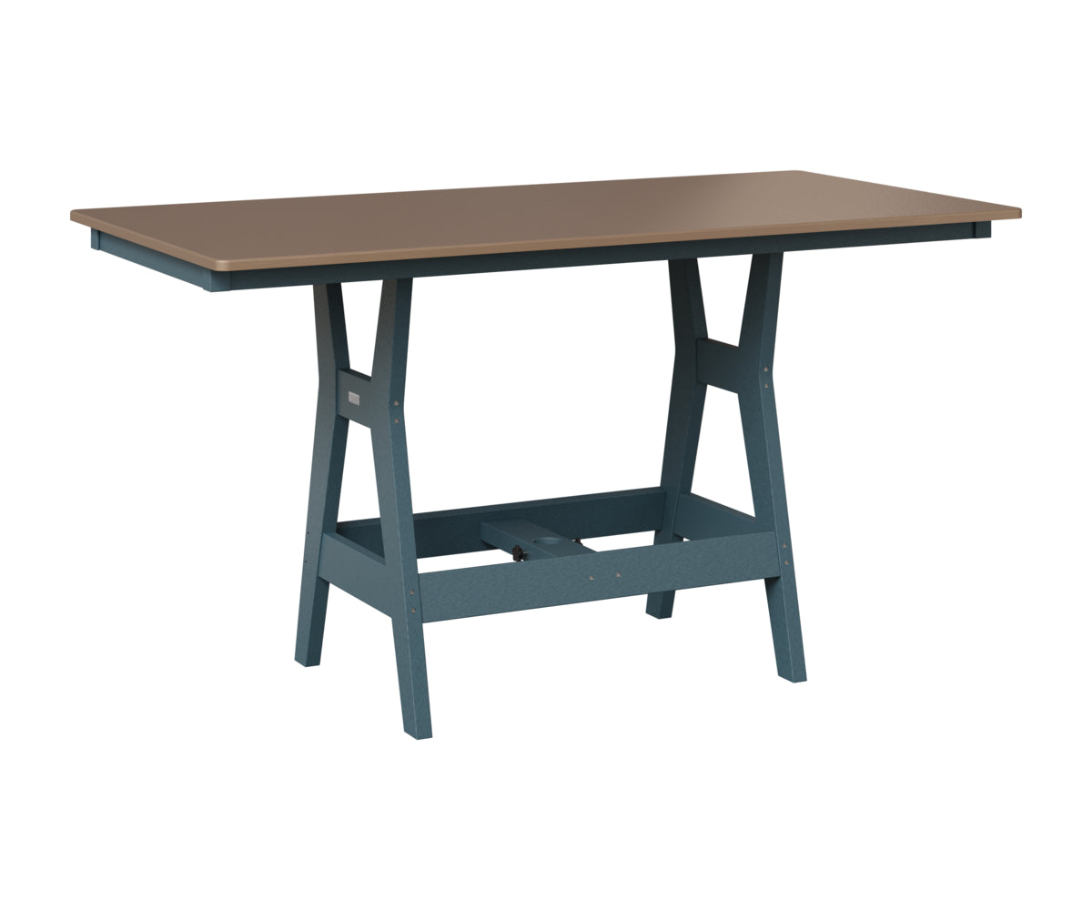 Berlin Gardens Harbor 33" x 66" Rectangular Table in Slate, Hammered Bronze top