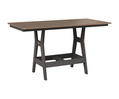 Berlin Gardens Harbor 33" x 66" Rectangular Table in Smoke Gray, Hammered Bronze top