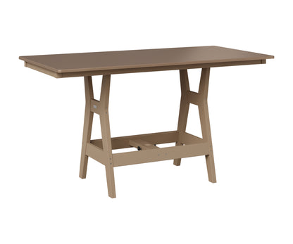 Berlin Gardens Harbor 33" x 66" Rectangular Table in Weatherwood, Hammered Bronze top