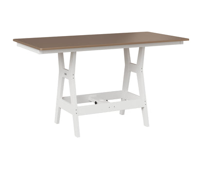 Berlin Gardens Harbor 33" x 66" Rectangular Table in White, Hammered Bronze top