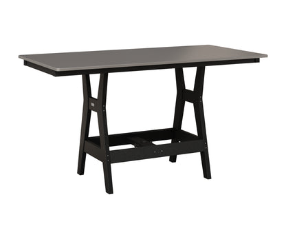 Berlin Gardens Harbor 33" x 66" Rectangular Table in Black, Hammered Stainless top