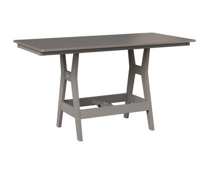 Berlin Gardens Harbor 33" x 66" Rectangular Table in Light Gray, Hammered Stainless top