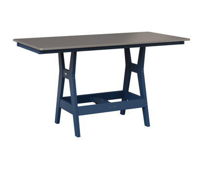 Berlin Gardens Harbor 33" x 66" Rectangular Table in Navy Blue, Hammered Stainless top