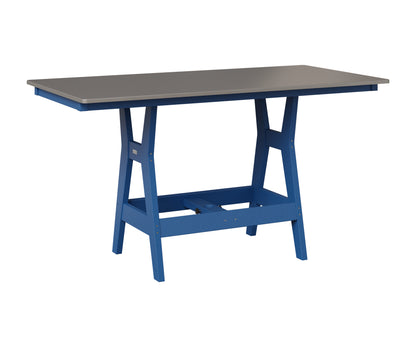 Berlin Gardens Harbor 33" x 66" Rectangular Table in Pacific Blue, Hammered Stainless top
