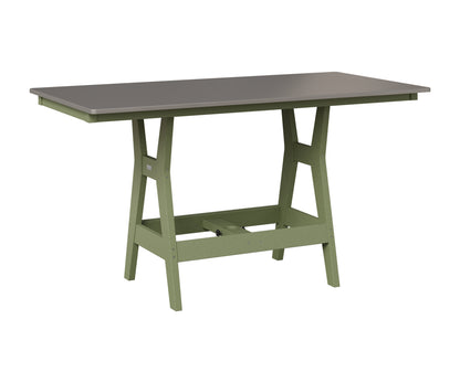 Berlin Gardens Harbor 33" x 66" Rectangular Table in Sage, Hammered Stainless top