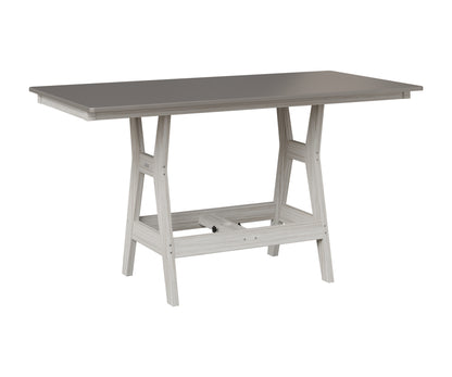 Berlin Gardens Harbor 33" x 66" Rectangular Table in Seashell, Hammered Stainless top