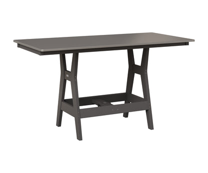 Berlin Gardens Harbor 33" x 66" Rectangular Table in Smoke Gray, Hammered Stainless top