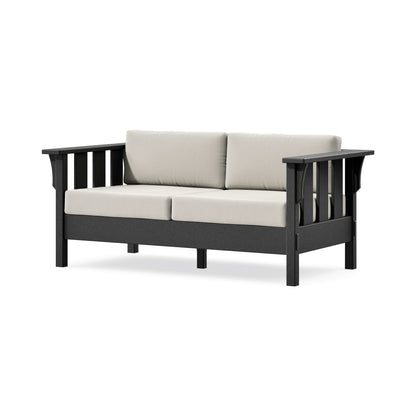 POLYWOOD Acadia Deep Seating Loveseat in Black / Blend Linen
