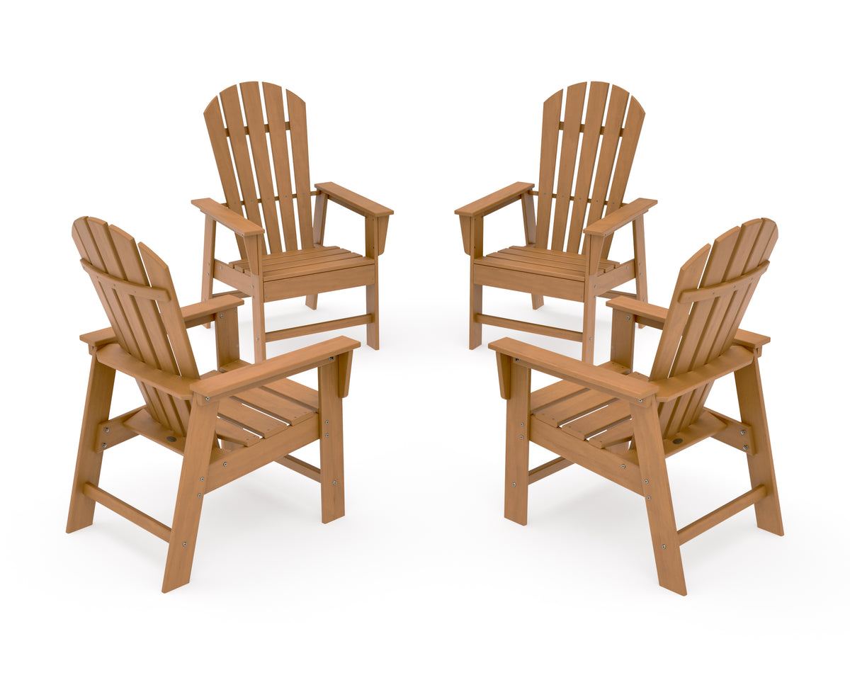 POLYWOOD 4-Piece South Beach Casual Chair Conversation Set in Natural