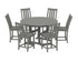 POLYWOOD Vineyard 7-Piece Side Chair Round Counter Set in Slate Grey