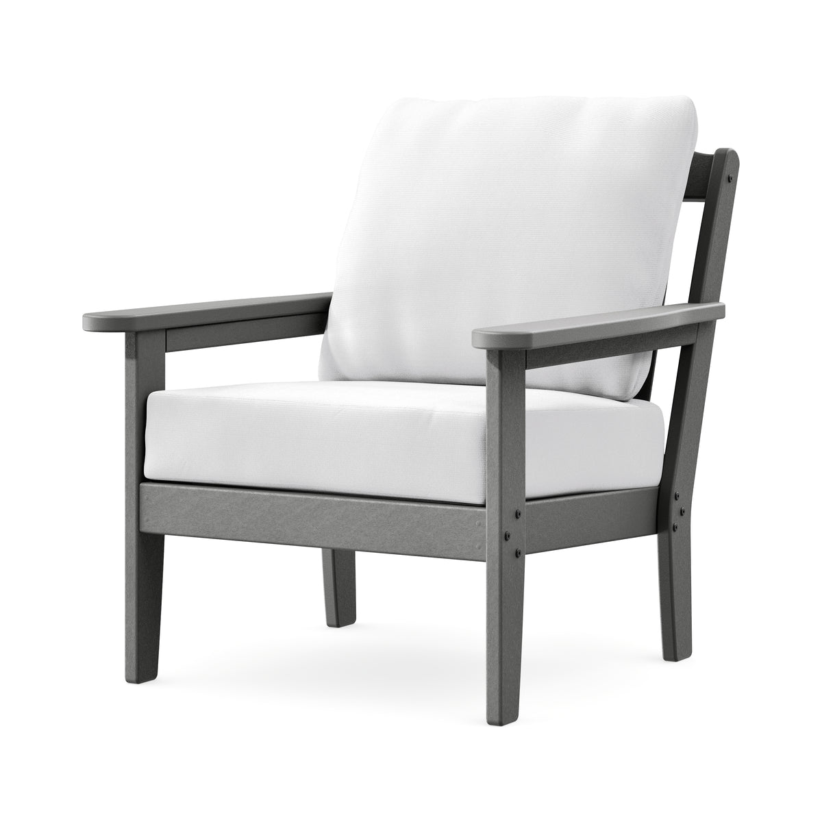POLYWOOD Cottage Deep Seating Chair in Slate Grey / Natural