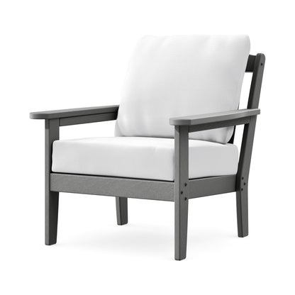 POLYWOOD Cottage Deep Seating Chair in Slate Grey / Natural