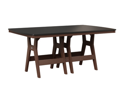 Berlin Gardens Harbor 44" x 72" Rectangular Table in Chocolate Brown, Hammered Black top