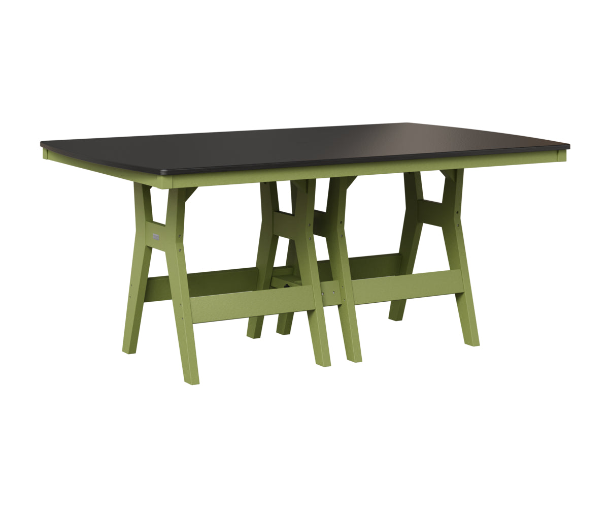 Berlin Gardens Harbor 44" x 72" Rectangular Table in Kiwi Green, Hammered Black top