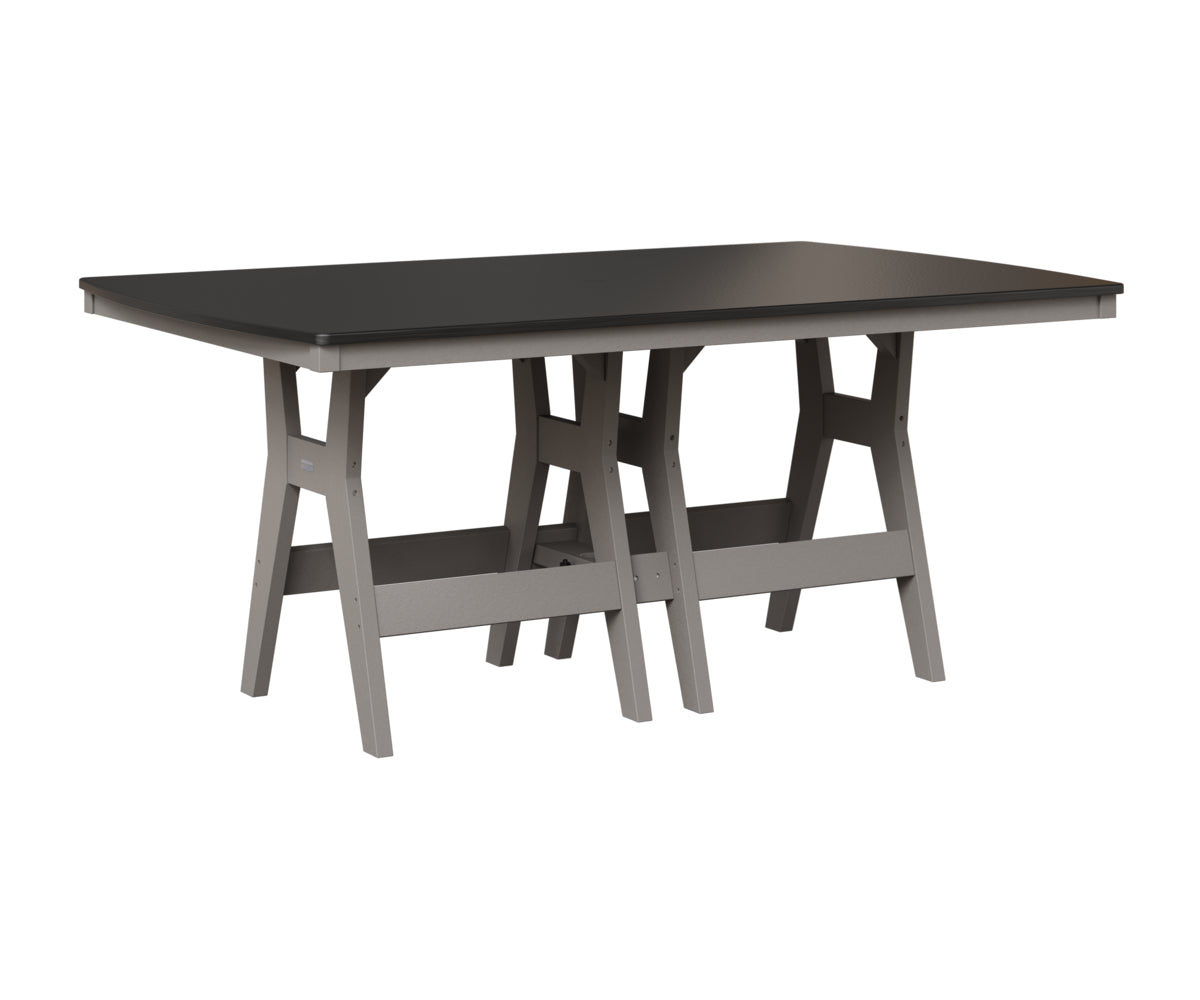 Berlin Gardens Harbor 44" x 72" Rectangular Table in Light Gray, Hammered Black top