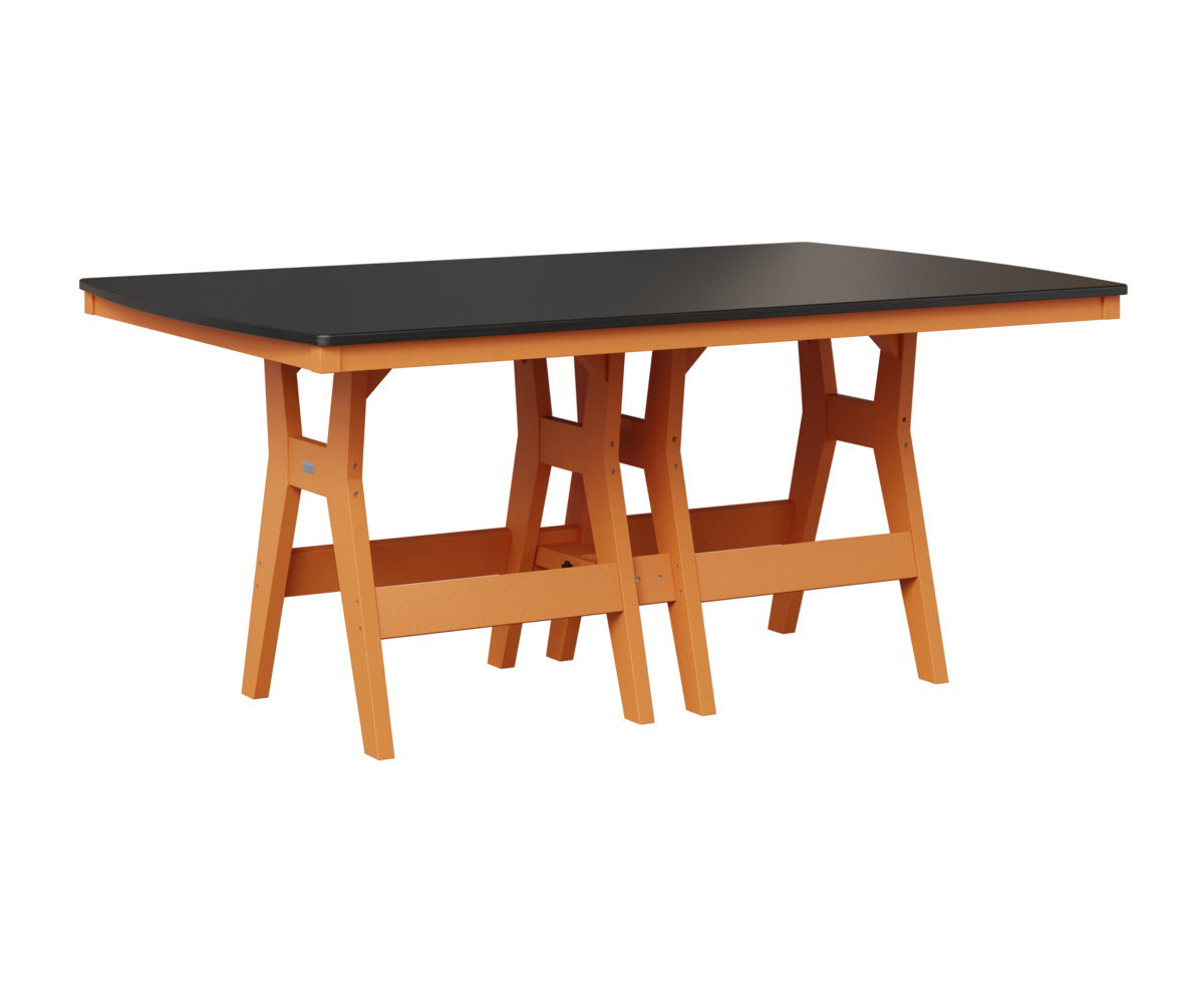 Berlin Gardens Harbor 44" x 72" Rectangular Table in Mango Orange, Hammered Black top