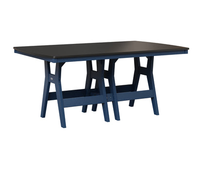 Berlin Gardens Harbor 44" x 72" Rectangular Table in Navy Blue, Hammered Black top