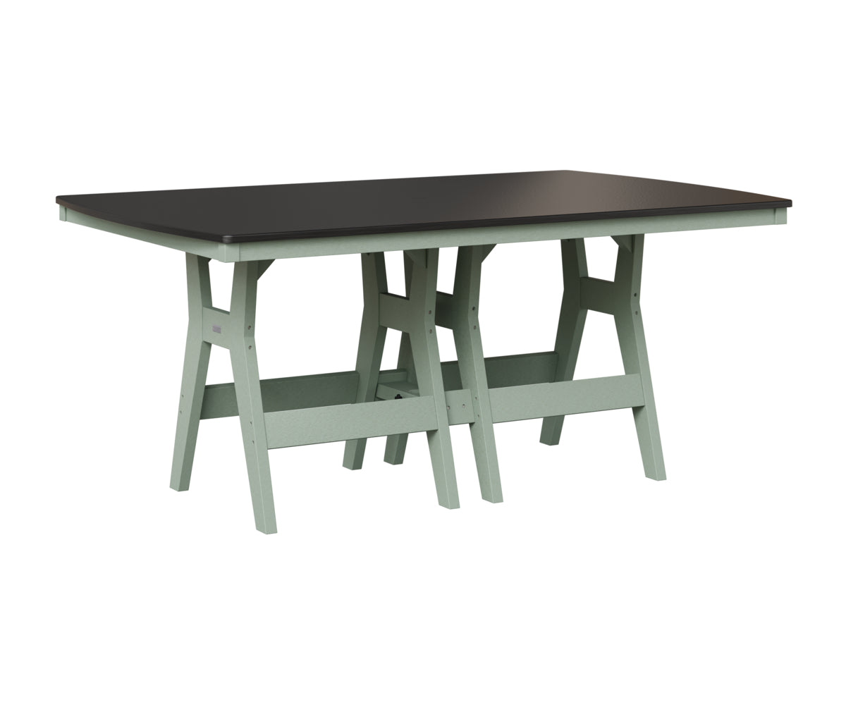 Berlin Gardens Harbor 44" x 72" Rectangular Table in Sea Foam, Hammered Black top
