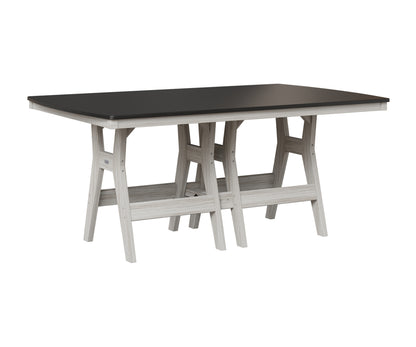 Berlin Gardens Harbor 44" x 72" Rectangular Table in Seashell, Hammered Black top