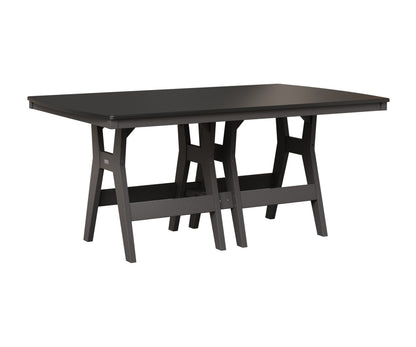 Berlin Gardens Harbor 44" x 72" Rectangular Table in Smoke Gray, Hammered Black top