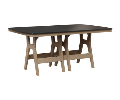Berlin Gardens Harbor 44" x 72" Rectangular Table in Weatherwood, Hammered Black top
