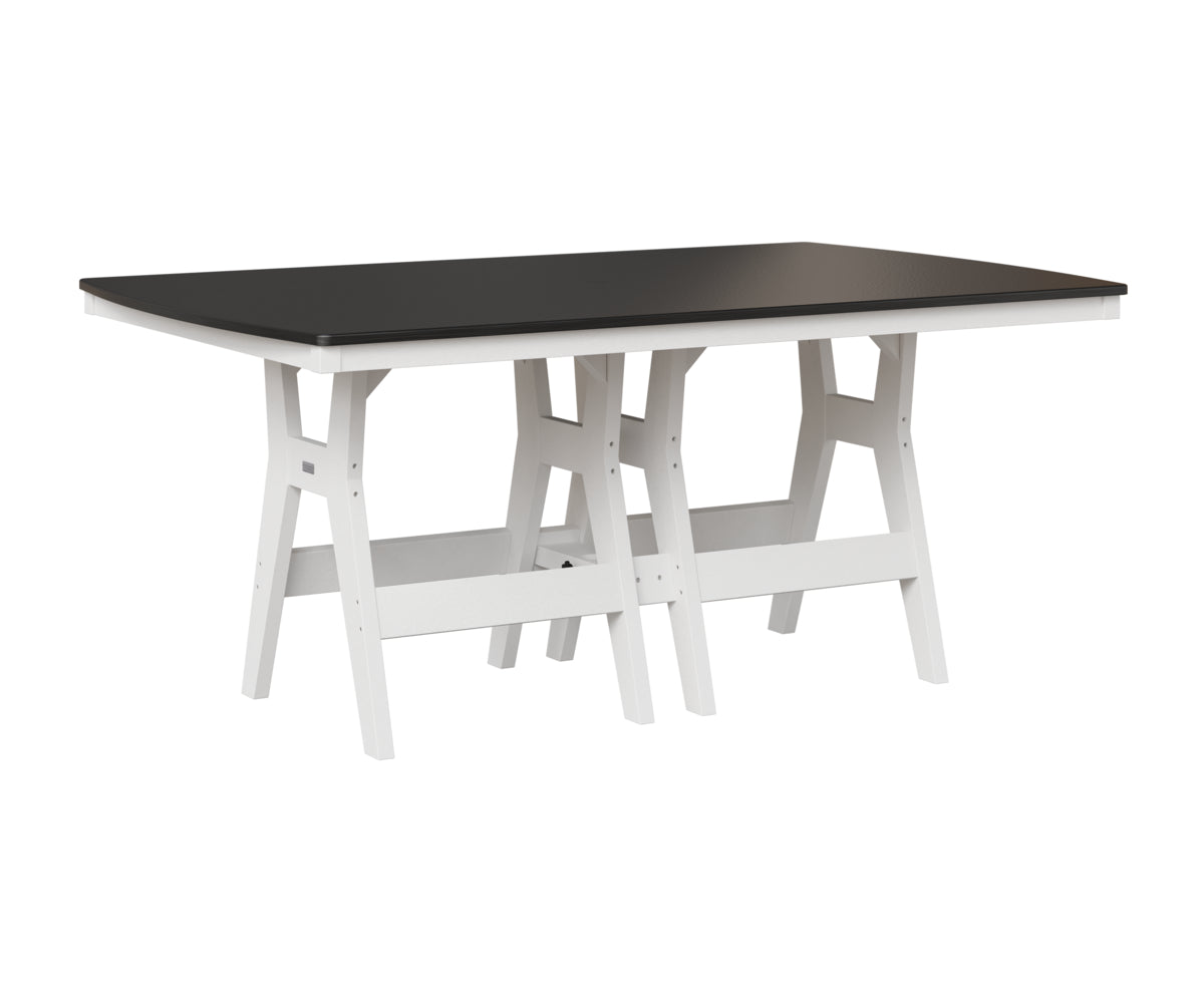 Berlin Gardens Harbor 44" x 72" Rectangular Table in White, Hammered Black top