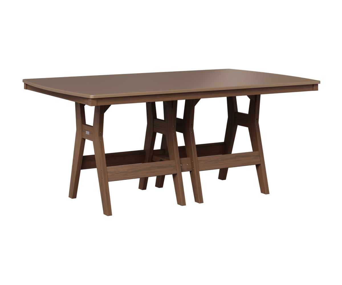 Berlin Gardens Harbor 44" x 72" Rectangular Table in Brazilian Walnut, Hammered Bronze top