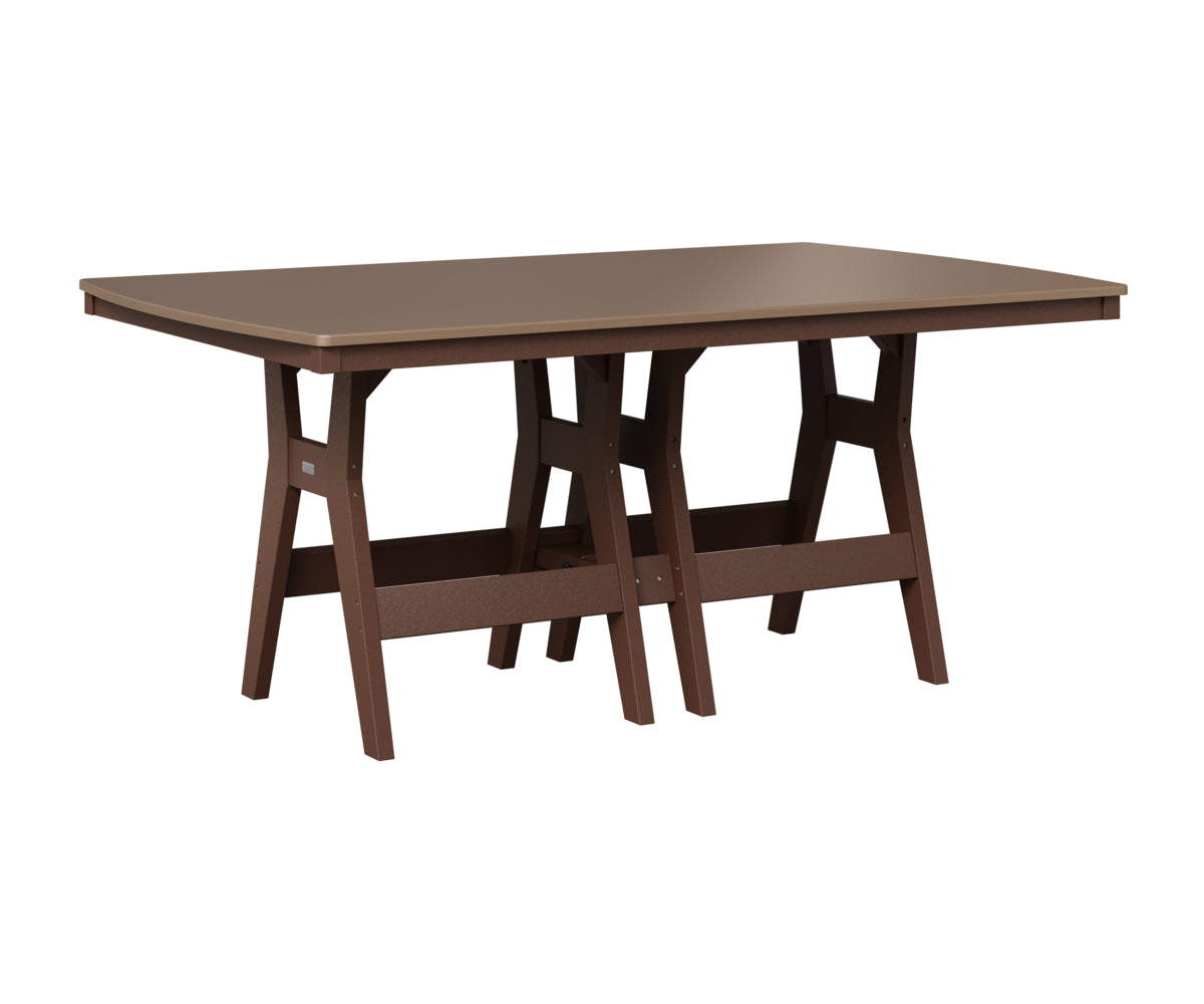 Berlin Gardens Harbor 44" x 72" Rectangular Table in Chocolate Brown, Hammered Bronze top