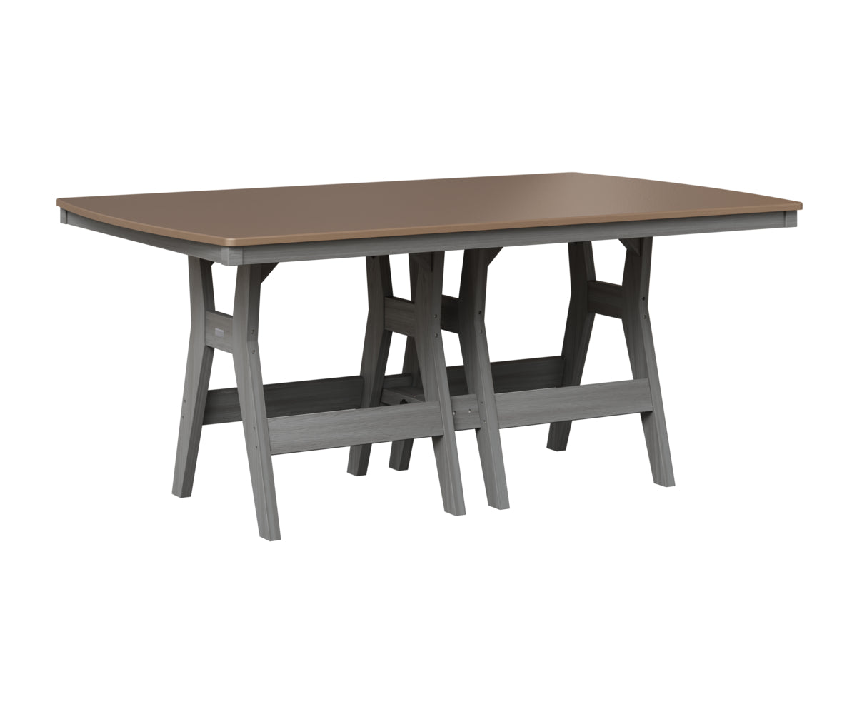 Berlin Gardens Harbor 44" x 72" Rectangular Table in Driftwood Gray, Hammered Bronze top