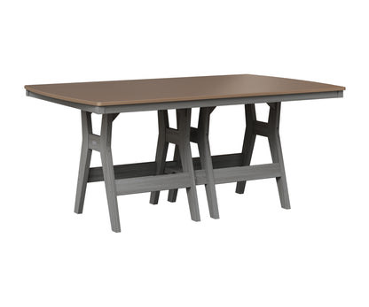 Berlin Gardens Harbor 44" x 72" Rectangular Table in Driftwood Gray, Hammered Bronze top