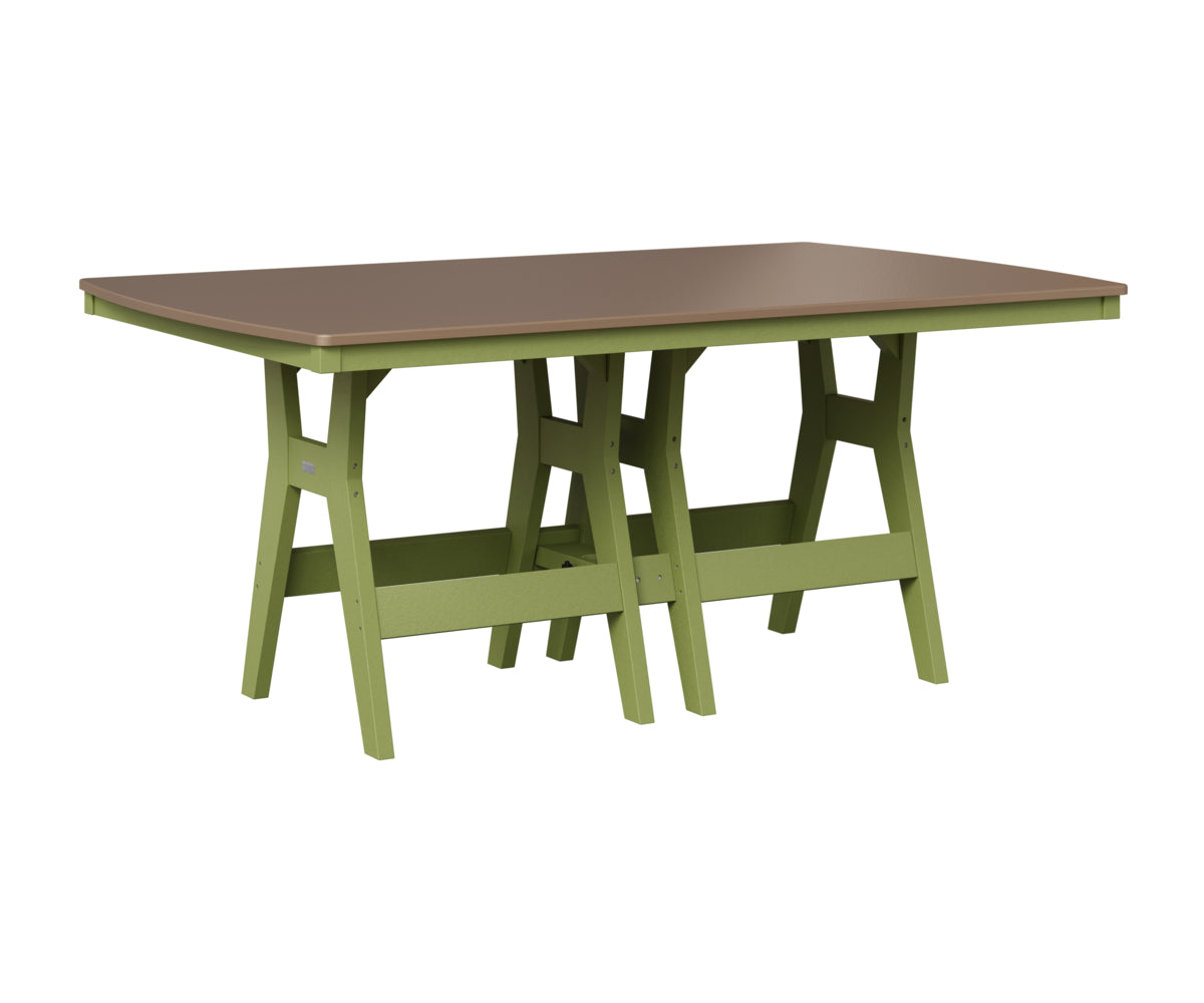 Berlin Gardens Harbor 44" x 72" Rectangular Table in Kiwi Green, Hammered Bronze top