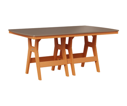 Berlin Gardens Harbor 44" x 72" Rectangular Table in Mango Orange, Hammered Bronze top