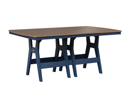 Berlin Gardens Harbor 44" x 72" Rectangular Table in Navy Blue, Hammered Bronze top