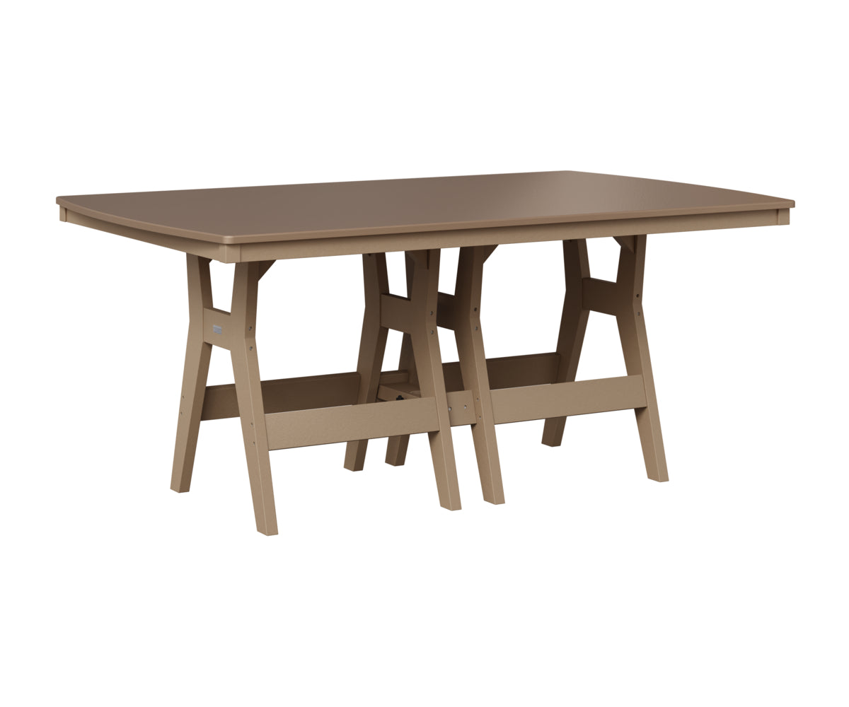 Berlin Gardens Harbor 44" x 72" Rectangular Table in Weatherwood, Hammered Bronze top