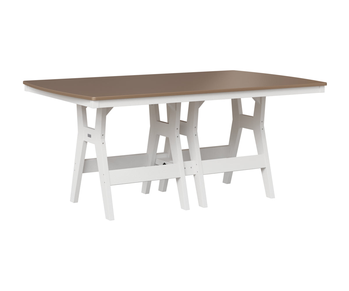 Berlin Gardens Harbor 44" x 72" Rectangular Table in White, Hammered Bronze top