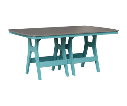 Berlin Gardens Harbor 44" x 72" Rectangular Table in Aruba Blue, Hammered Stainless top