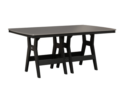 Berlin Gardens Harbor 44" x 72" Rectangular Table in Black, Hammered Stainless top