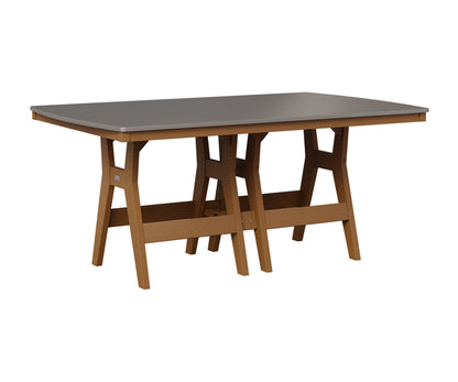 Berlin Gardens Harbor 44" x 72" Rectangular Table in Cedar, Hammered Stainless top