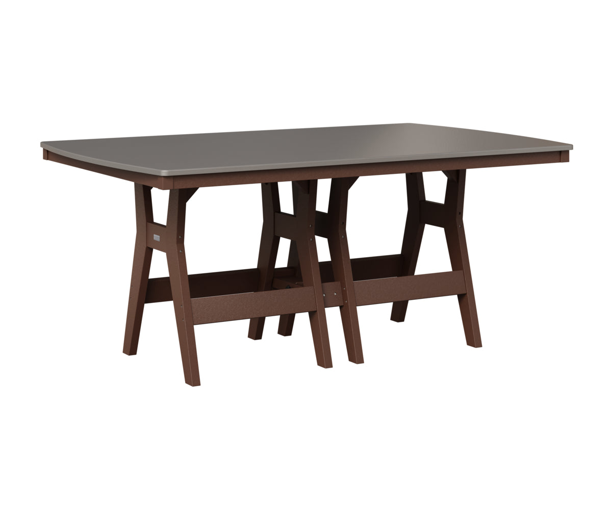 Berlin Gardens Harbor 44" x 72" Rectangular Table in Chocolate Brown, Hammered Stainless top